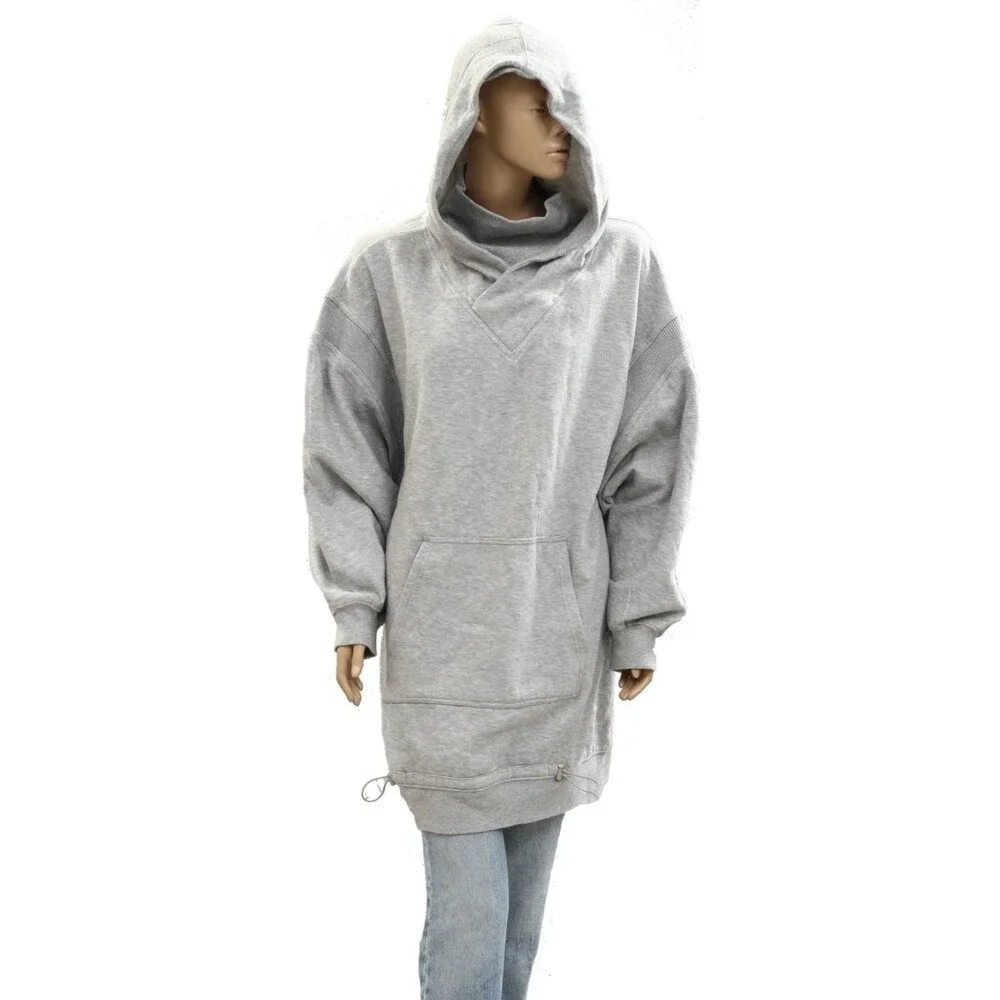 Daily Practice by Anthropologie Hooded Mini Dress Long Sleeve Gray 1X NWT 284878